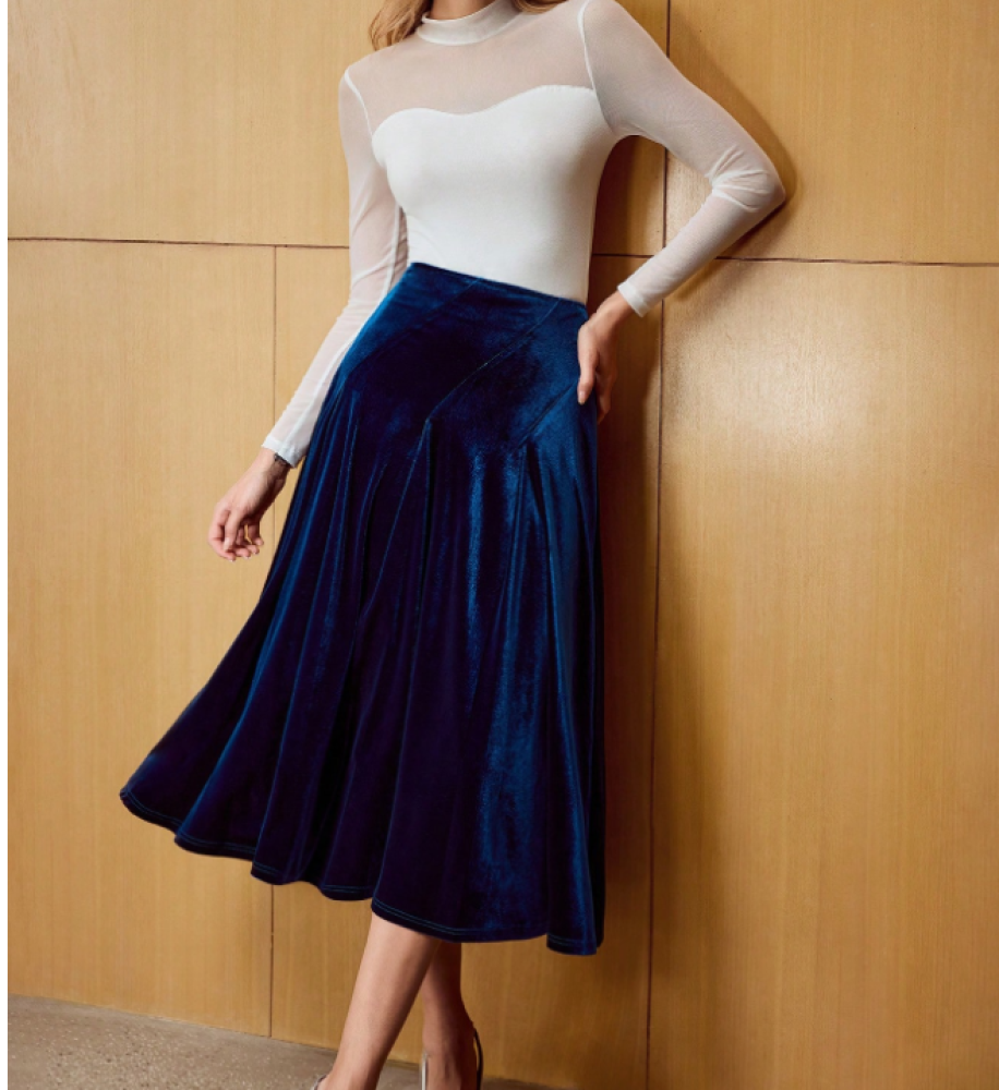 FALDA A LINE DE TERCIOPELO